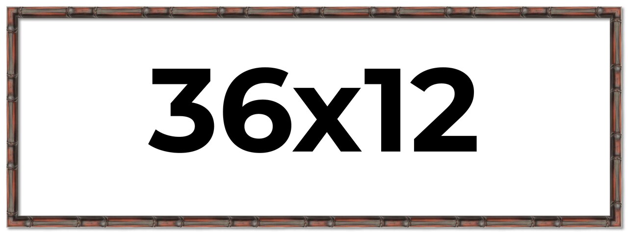 36x12 Thin Bamboo Picture Frame with UV-Resistant Acrylic & Acid Free Backing, Available in 2 Finishes - Gold and Brown